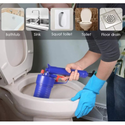 Pompa cu aer comprimat cu 4 accesorii pentru desfundat tevile