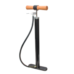 Pompa de umflat roti manuala cu 3 capete maner lemn Negru