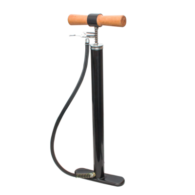Pompa de umflat roti manuala cu 3 capete maner lemn Negru