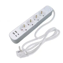 Prelungitor JORTAN OG2204 cu 4 prize 2 porturi USB si 2 Type C 2 metri