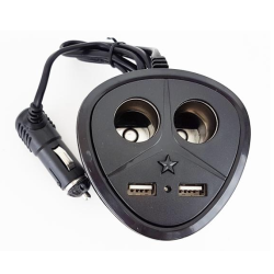 Priza Auto 12v Olesson 1670 cu 4 intrari 120 W negru