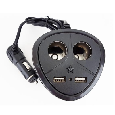 Priza Auto 12v Olesson 1670 cu 4 intrari 120 W negru