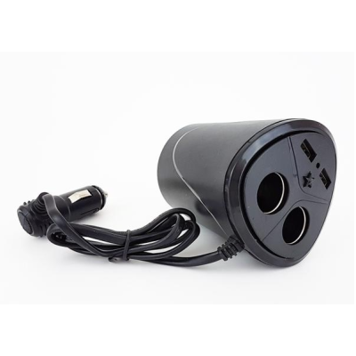 Priza Auto 12v Olesson 1670 cu 4 intrari 120 W negru