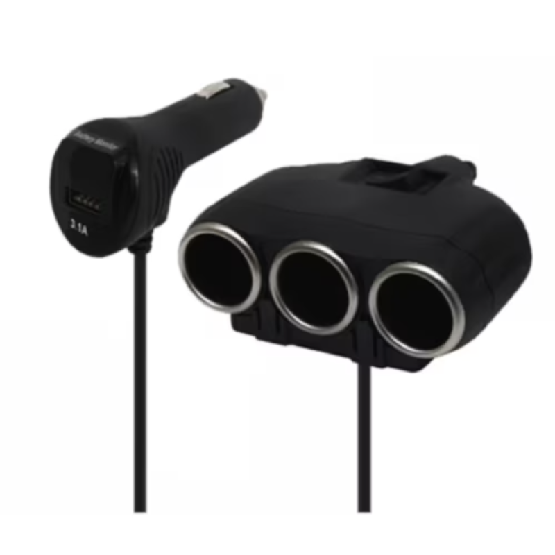Priza auto 12V si 24V Olesson 1634 cu 4 intrari 120W negru