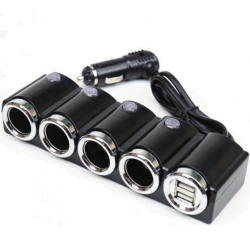 Priza auto 1504 cu 6 intrari  12V  In-Car negru MULTIPLICATOR