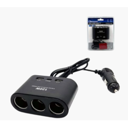 Priza auto 3 cai si USB 120W Olesson 1653