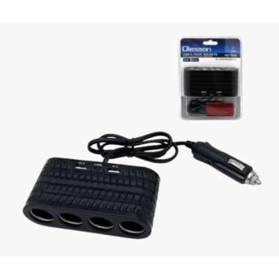 Priza auto 4 cai si USB 120W Olesson 1654