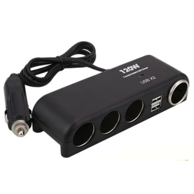 Priza auto No. 1525 cu 4 porturi de iesire si 2 USB