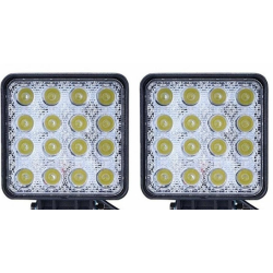 Proiectoare Led Off Road TP-1648 48W 16 12V-24V PATRATE -  Set 2 Bucati