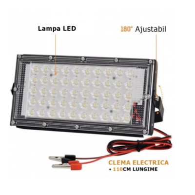 Proiector 100W 12V 96 led smd cu lupa Dreptunghoular CaiCai CLESTI