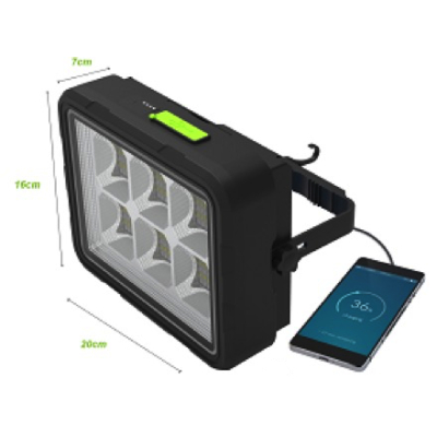 Proiector 308 LED Solar cu Baterie GD-2207B 4 Moduri de Iluminare 200W