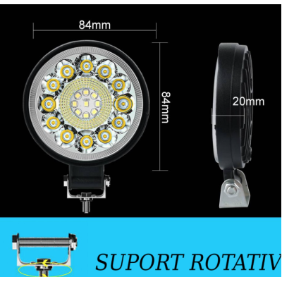 Proiector auto LED Q ZD562 putere 8W 12/24V impermeabil 360 grade ROTUND