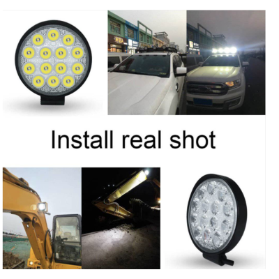 Proiector LED auto Offroad 14 led 42W rotund