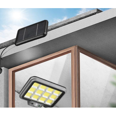 Proiector solar 288LED, 50W, senzor de miscare, HS-8022 telecomanda, 3 moduri de iluminare