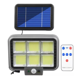 Proiector solar 294LED 50W senzor de miscare HS 8022 telecomanda 3 moduri de iluminare 6 casete