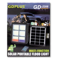 Proiector solar GD PLUS  2208C 4 tipuri de iluminare incarcare telefon putere 400W