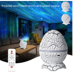Proiector Stele Ou de Dinozaur 4 IN 1 lampa veghe copii speaker bluetooth LED 19 sunete albe rotatie 360