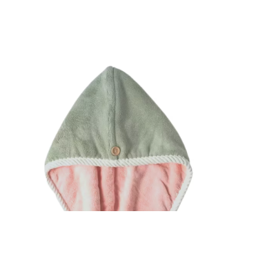 Prosop turban cu nasture pentru uscare par VERDE