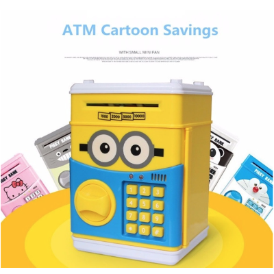 Pusculita interactiva pentru copii Minion cu functie ATM seif si cod pin