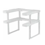 Raft condimente reglabil si telescopic organizator dulap condimente alb