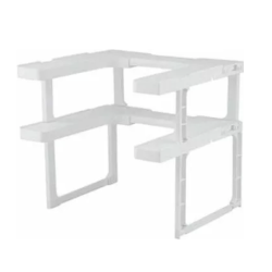 Raft condimente reglabil si telescopic organizator dulap condimente alb