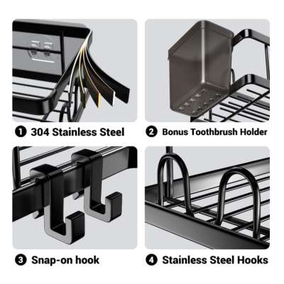 Raft de baie Suport coltar pentru dus din otel inoxidabil