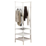 Raft de colț pentru haine alb