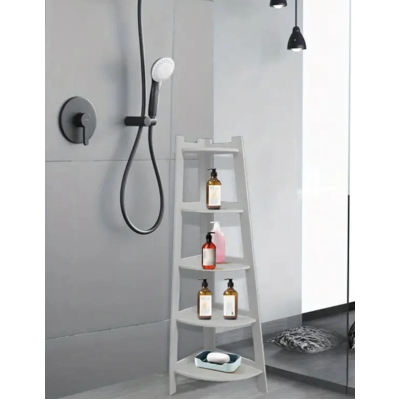 Raft de Colt din PVC cu 5 etajere pentru camera baie sau bucatarie 106x30x30cm Alb