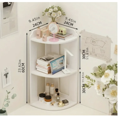 Raft de Colt pentru Birou 2 Etajere Compact 60x24x24cm Alb