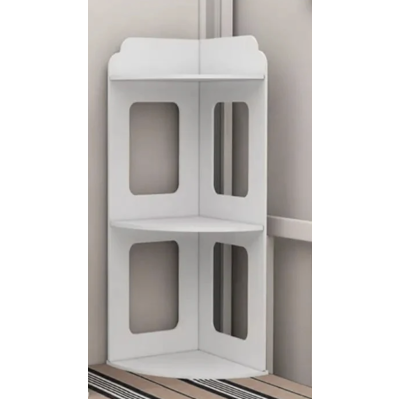 Raft de Colt pentru Birou 2 Etajere Compact 60x24x24cm Alb