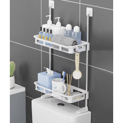 Raft depozitare multifunctional pentru toaleta 2 polite 58 x30cm 