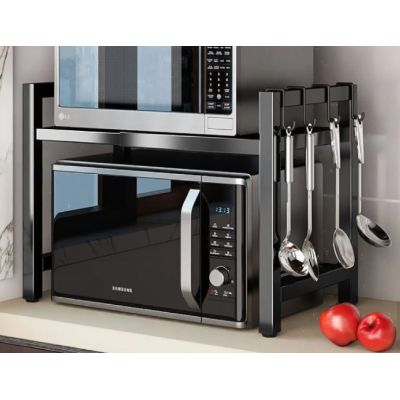 Raft extensibil pentru bucatarie polita ajustabila pe inaltime NEGRU