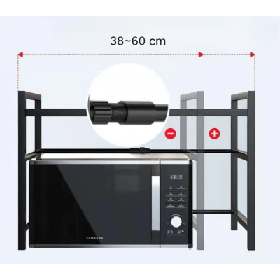 Raft extensibil pentru bucatarie polita ajustabila pe inaltime NEGRU