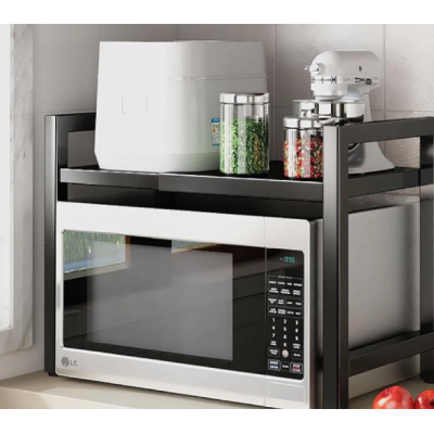 Raft extensibil pentru bucatarie polita ajustabila pe inaltime NEGRU