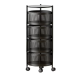 Raft metalic rotund universal cu 4 niveluri negru 34 cm x 75 cm x 30 cm