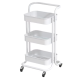 Raft portabil cu 3 nivele de depozitare maner pentru transportare din metal 45x37x82cm ALB