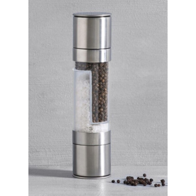 Rasnita 2 in 1 pentru piper si sare, Inox, Argintiu