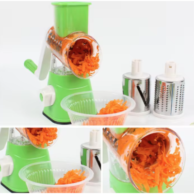 Razatoare cu manivela si 3 accesorii de ras Verde/Alb 11 x 6 x 23 cm