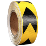 Rola banda reflectorizanta galbena cu sageata neagra 5cm x 50m
