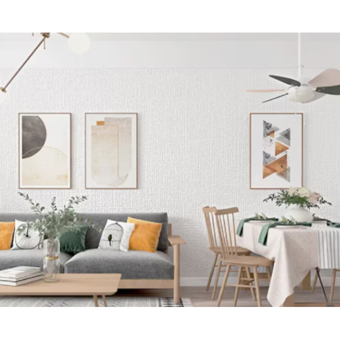 Rola Tapet 3D Autoadeziv model relief ALB 280 x 50 cm moale la atingere ...