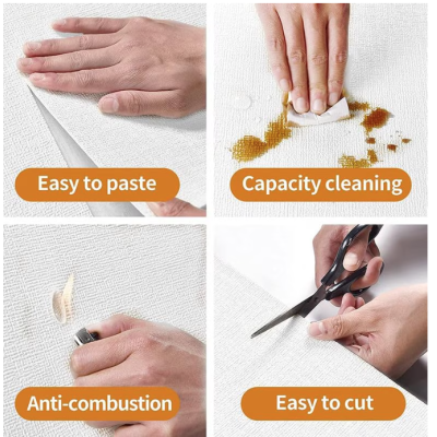 Rola Tapet 3D Autoadeziv model relief ALB 280 x 50 cm moale la atingere usor de montat