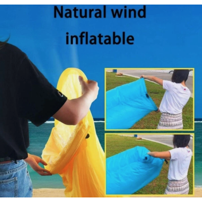 Saltea gonflabila tip sezlong Lazybag material rezistent umflare fara pompa pentru plaja/picnic/camping rucsac de depozitare