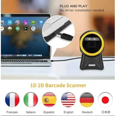 Scaner QR/coduri de bare de birou profesional Andowl Q SM6 negru/galben