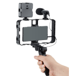 Selfie Stick pentru telefonul mobil AY 49X lumina complementara LED trepied microfon