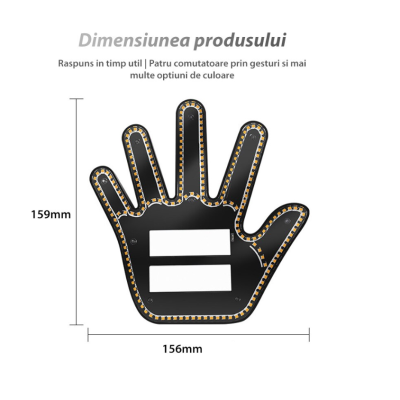 Semn LED auto cu telecomanda design mana 4 moduri efect vizual stralucitor