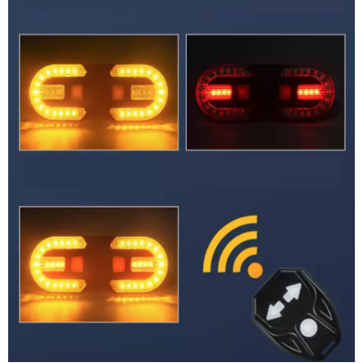 Semnalizare Bicicleta  FY-1825 Ovala  cu Telecomanda Wireless