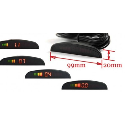 Senzori de parcare universali cu avertizare sonora si pe display negru 22mm