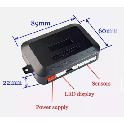 Senzori de parcare universali cu avertizare sonora si pe display negru 22mm