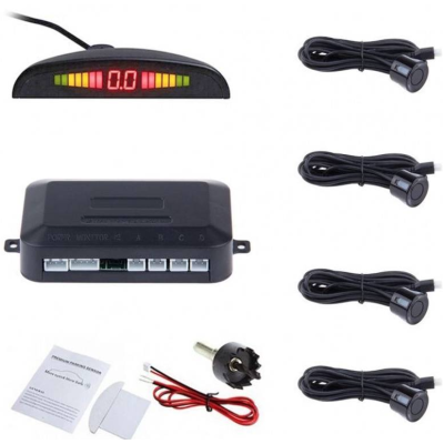 Senzori de parcare universali cu avertizare sonora si pe display negru 22mm