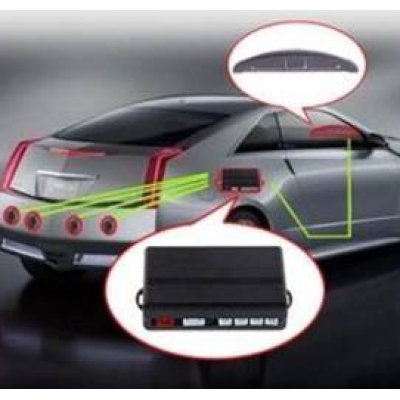 Senzori de parcare universali cu avertizare sonora si pe display negru 22mm